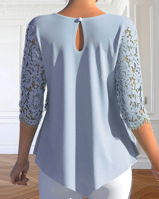 Round Neck Lace Blouse