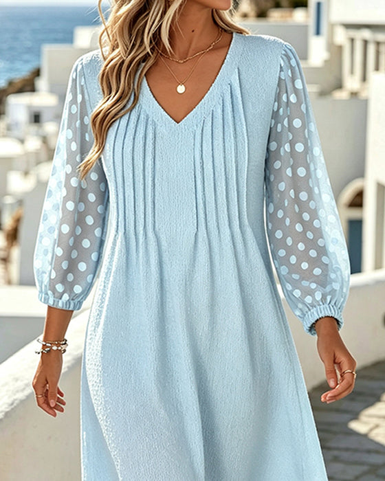 V-Neck Elegant A-Line Dress