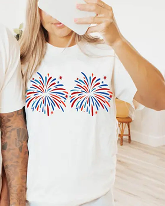 Printed Crew-Neck Casual T-Shirt