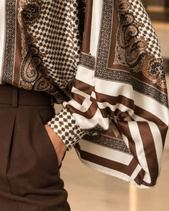 Print Casual Long Sleeve Blouse