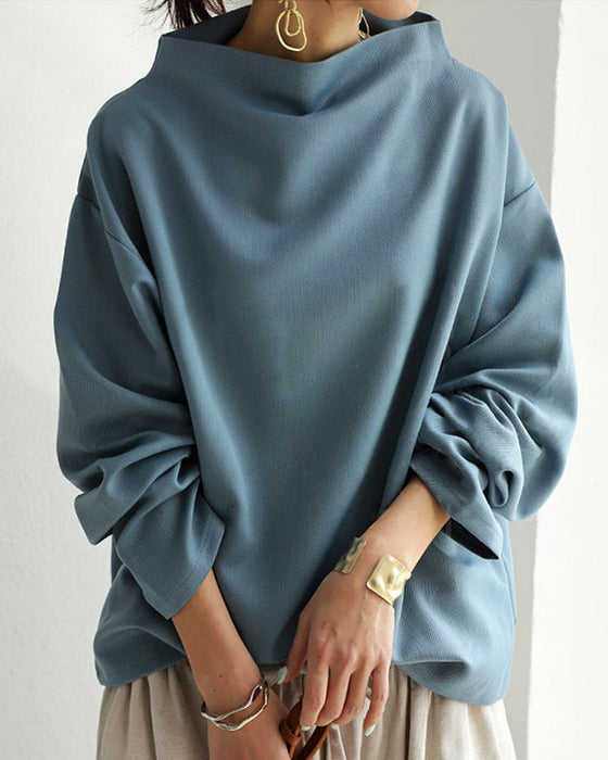 Loose casual long-sleeve blouse