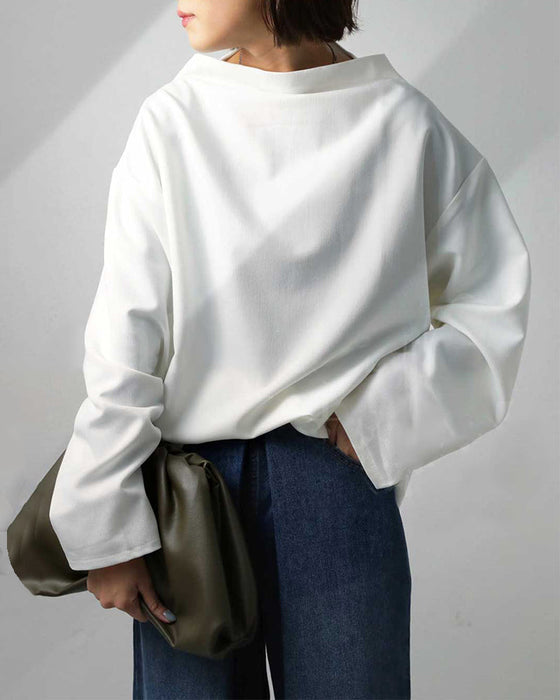 Loose casual long-sleeve blouse