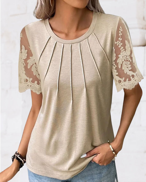 Elegant Patchwork Lace T-Shirt