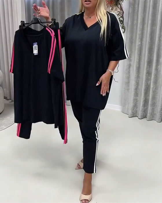 Side Stripe Casual Set