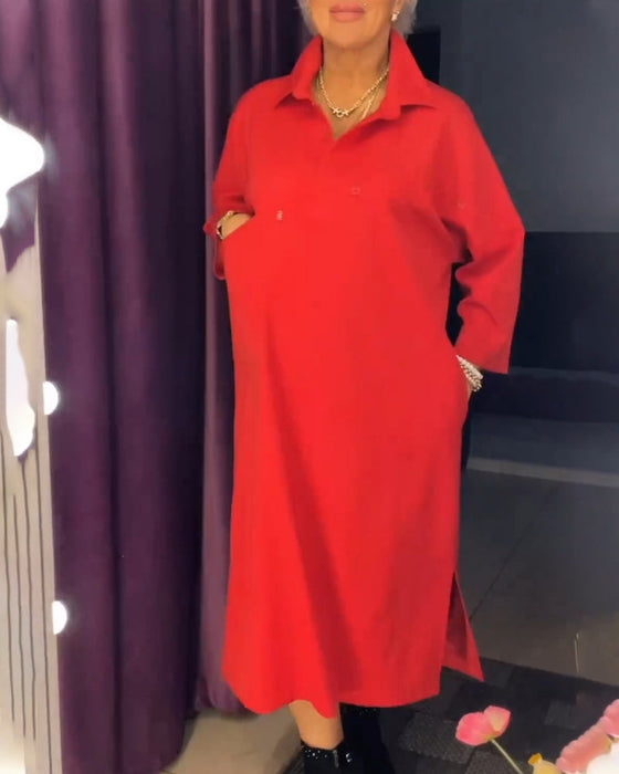 Casual shirt collar dress