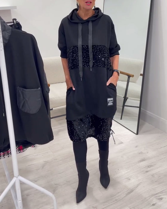 Hooded Fashion Patchwork Dress