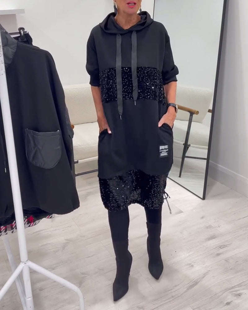 Hooded Fashion Patchwork Dress