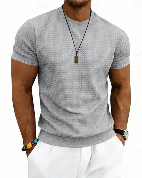 T-Shirt Ribbed Crewneck Short-Sleeve
