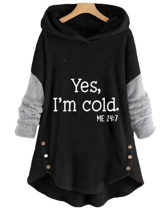 Casual Long Sleeve Hoodie Printed Tunic Top