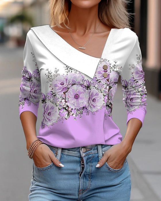 Paneled floral top