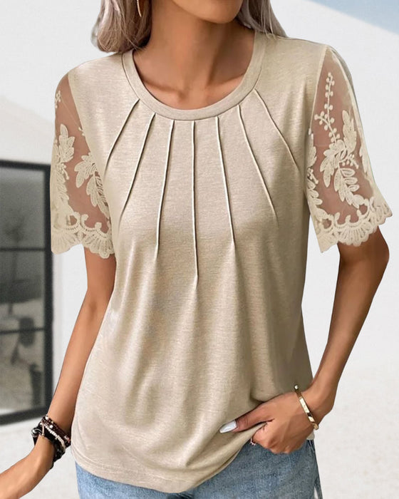 Elegant Patchwork Lace T-Shirt