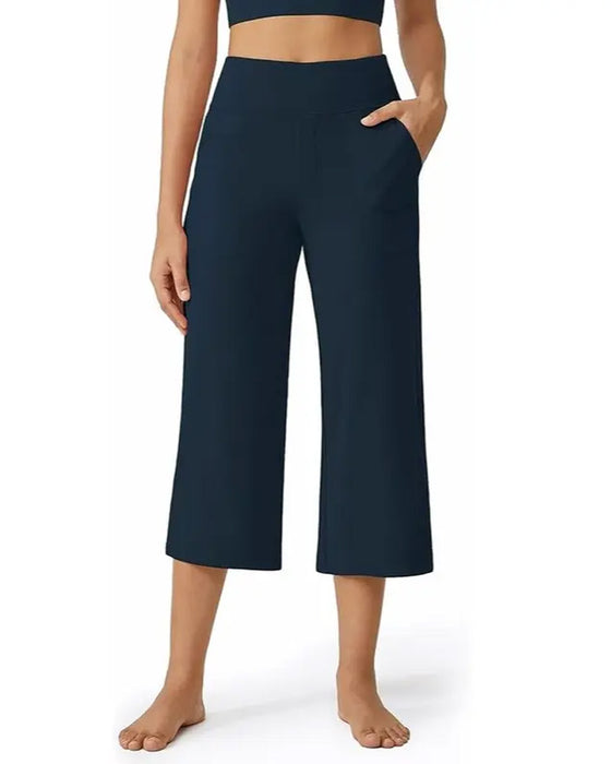Solid Casual Versatile Cropped Pant
