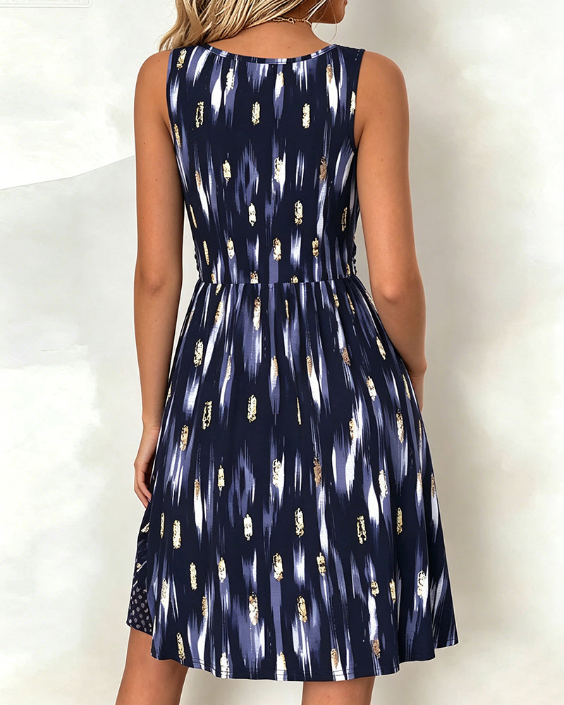 Cross Sleeveless V-Neck Dress