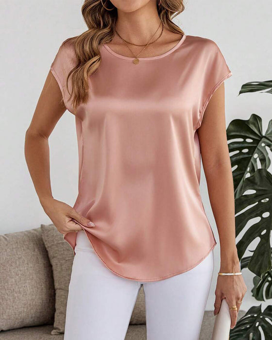 Lace Stitching Solid Color Hollow Blouse