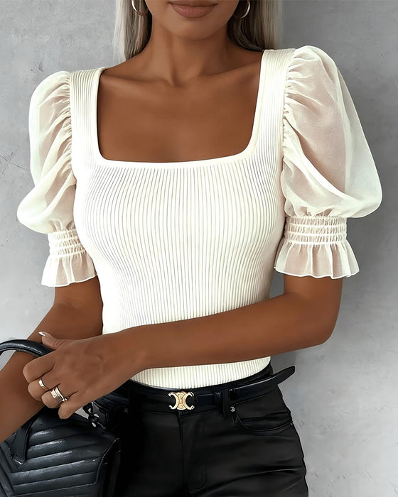 Casual Puff Sleeve Blouse