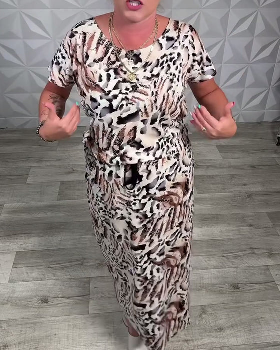 Round Neck Zebra Print Dress