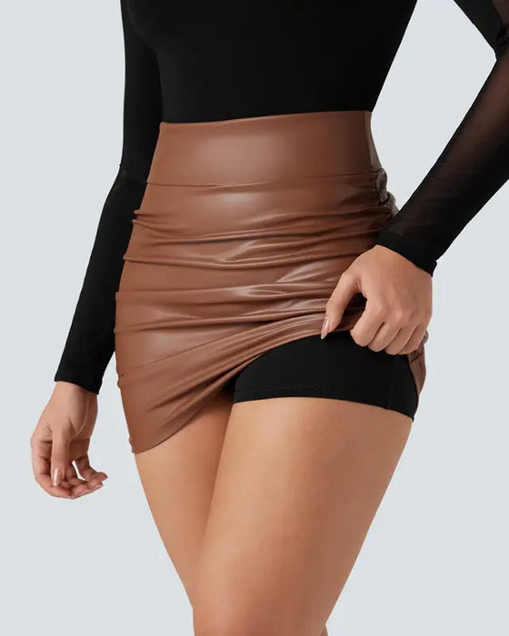 High-Waist Pleated A-Line Skirt