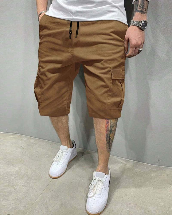 Drawstring Waist Cargo Shorts
