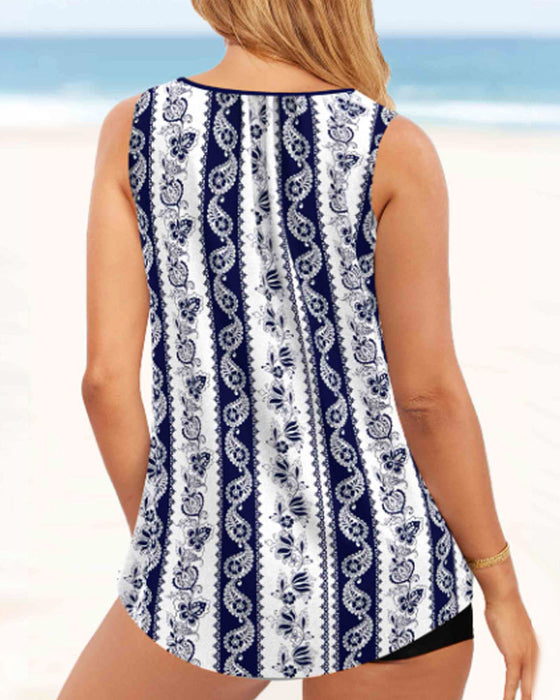 Printed two-piece tankini