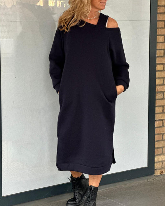 One shoulder strap casual dress