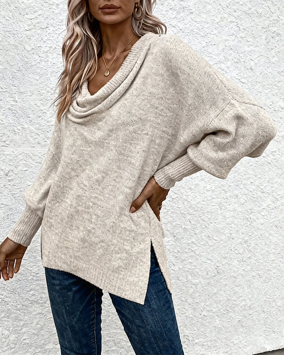 Slouchy Cowl Neck Loose Pullover Sweater