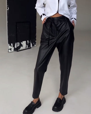 Slim fit leather pants