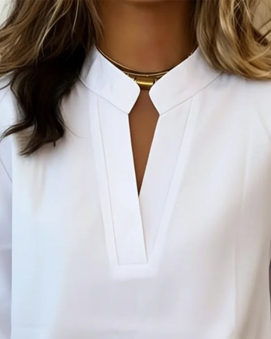 V-neck Three-quarter Sleeve Top