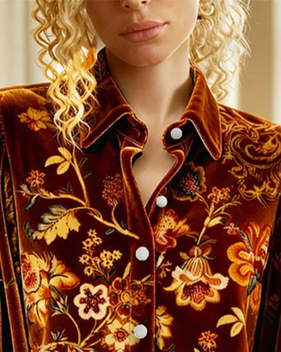 Lantern Sleeve Printed Shirt