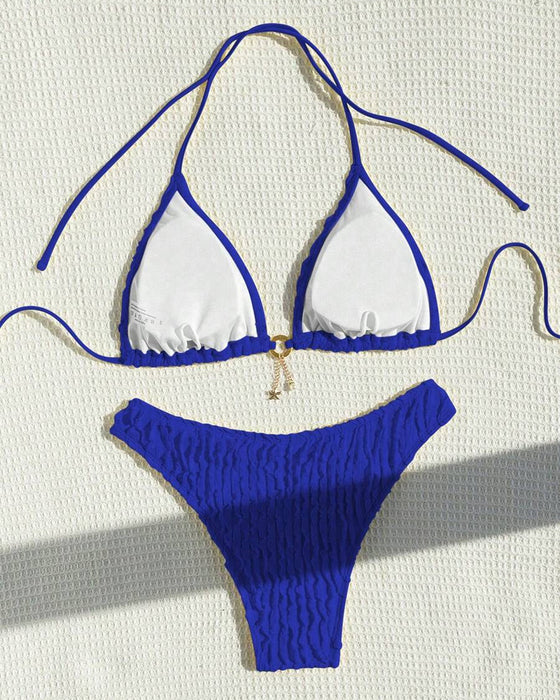Sexy Solid Color Two-Piece Triangle Bikini