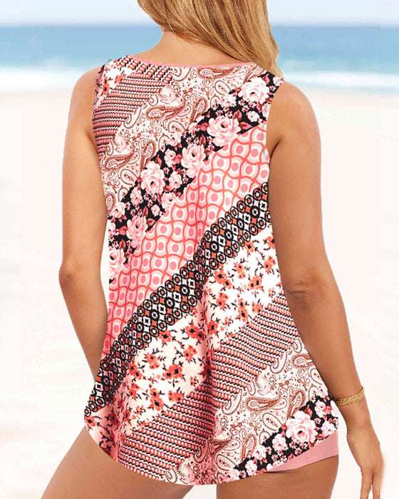 Printed two-piece tankini