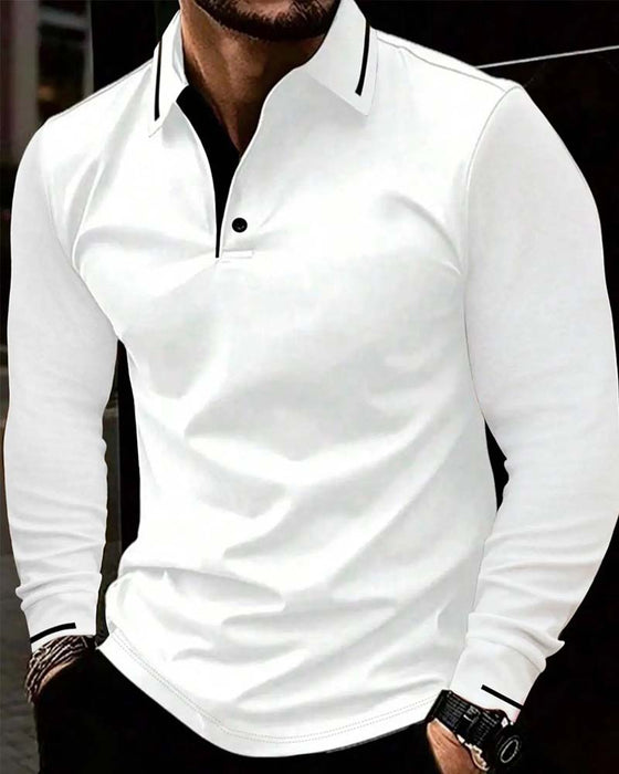 V-Neck Ribbed Solid Color Men's T-Shirt