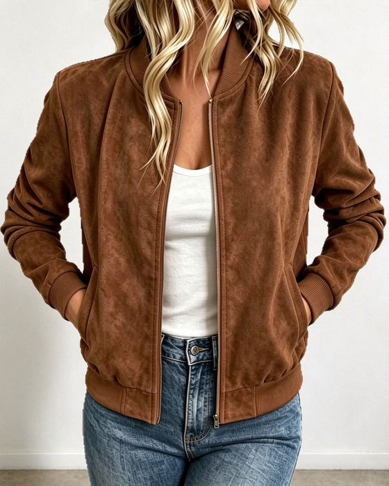 Solid Color Long Sleeve Coat
