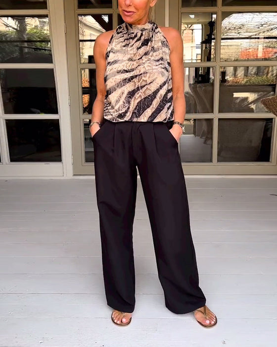 Vintage zebra print sleeveless top