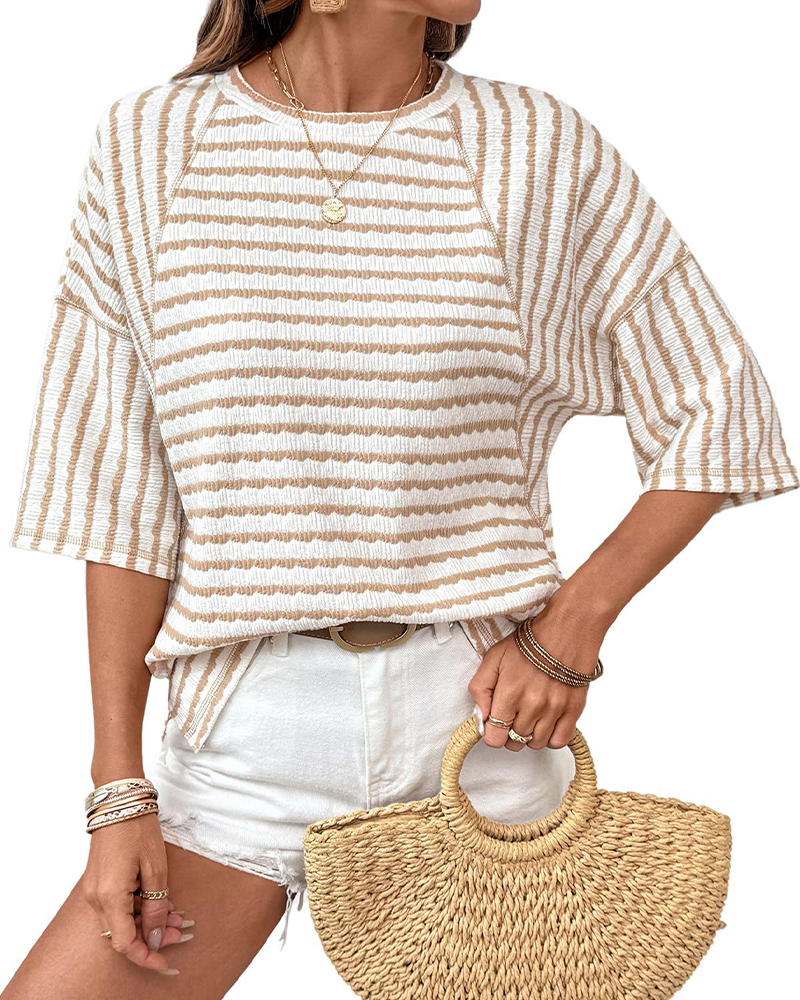 Versatile Striped Short-Sleeve T-Shirt