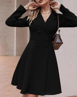 Button lapel elegant dress