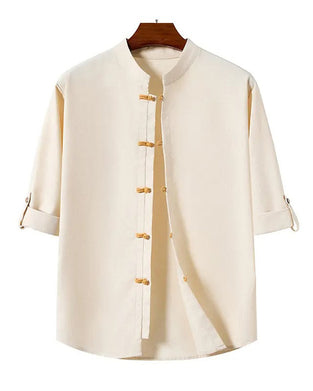 Chinese Style Square Neck Casual Shirt