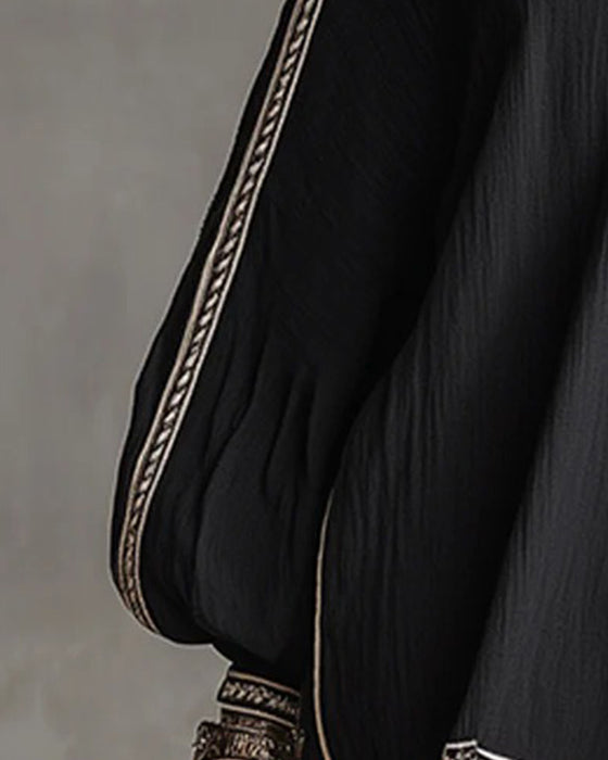 Lantern Sleeve Casual Short Dress