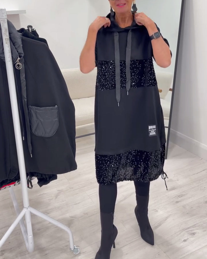 Hooded Fashion Patchwork Dress