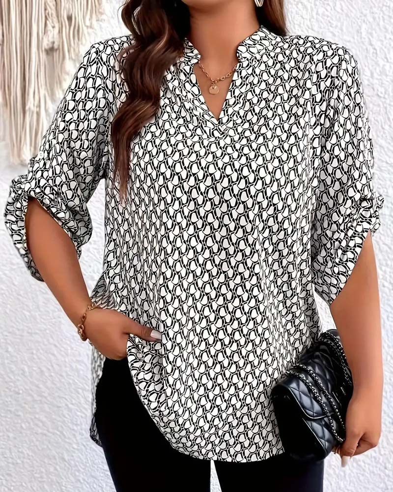 V-Neck Elegant Sophisticated Bohemian Blouse