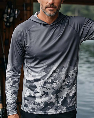 Men's Hooded Camo Gradient Top