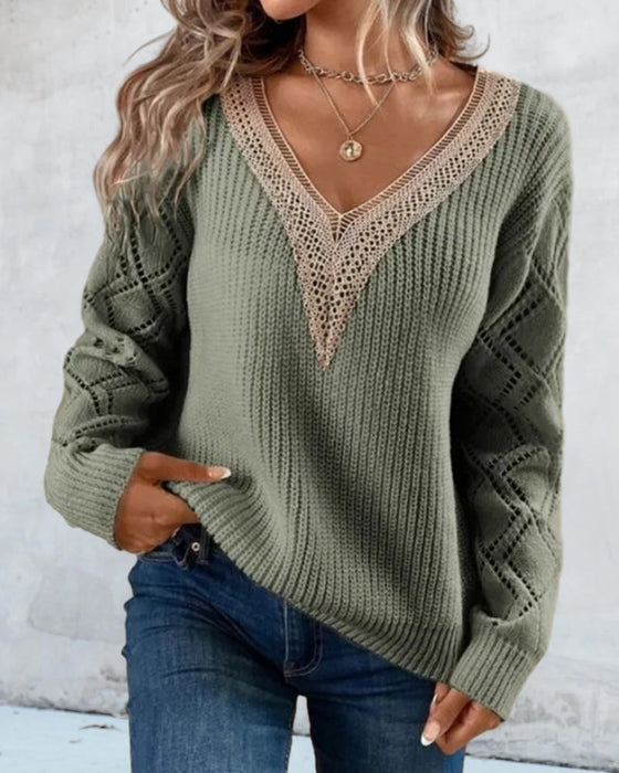 V neck elegant sweaters