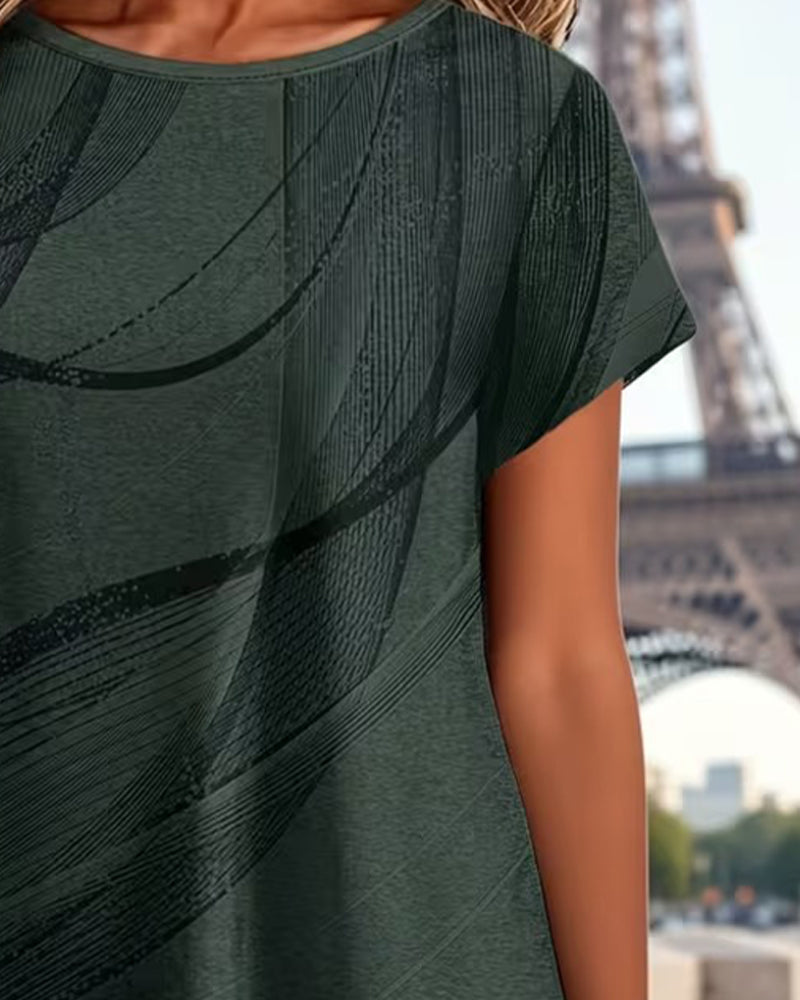 Short Sleeve Asymmetrical Hem T-Shirt
