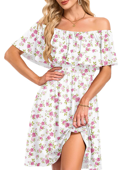 Floral Off-Shoulder Midi Dress