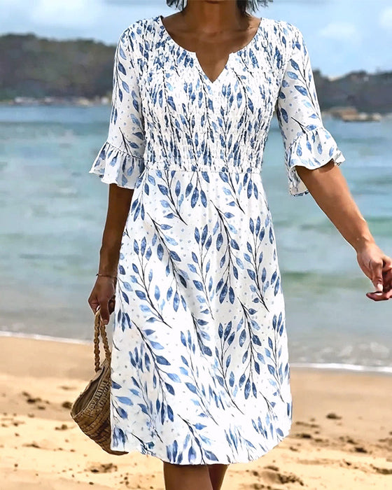 Half Sleeve Printed Dress