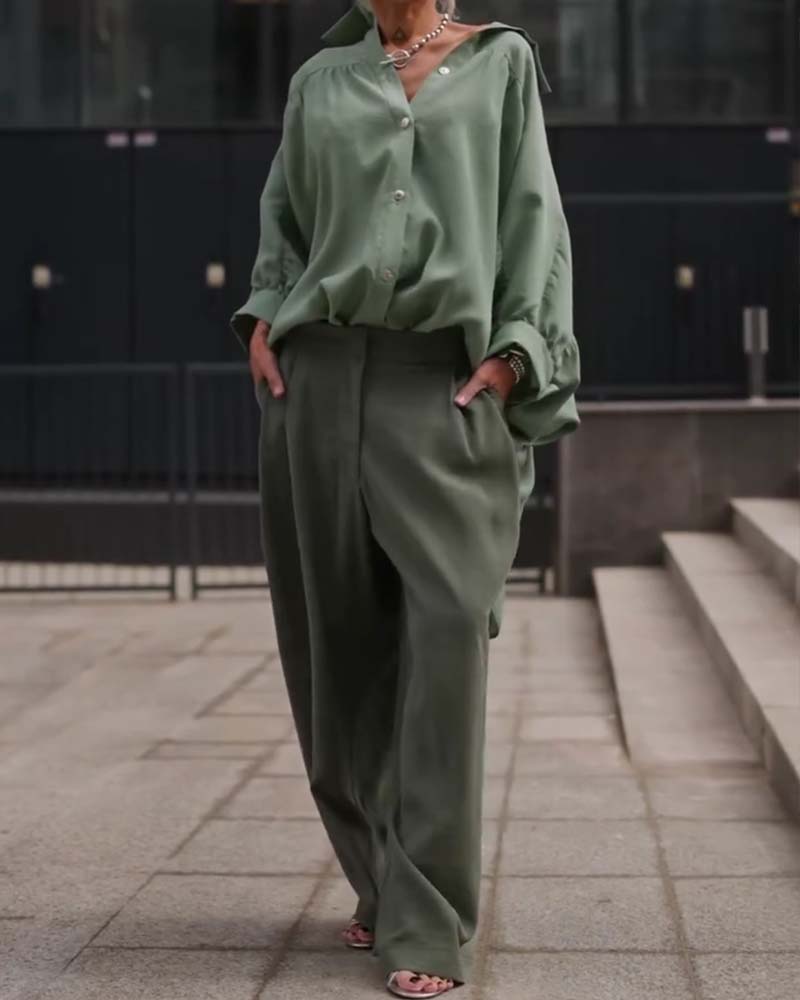 Casual Solid Color Long Sleeve Shirt
