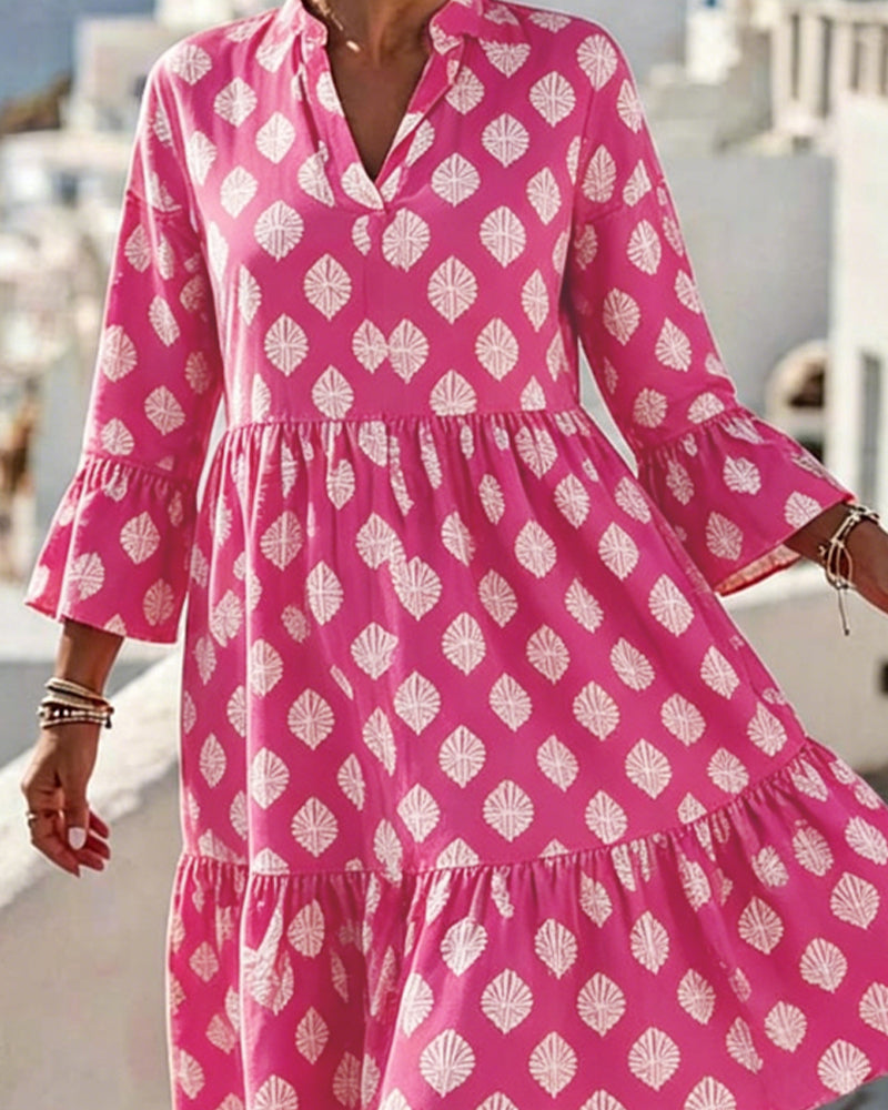 V-Neck Printed Dress