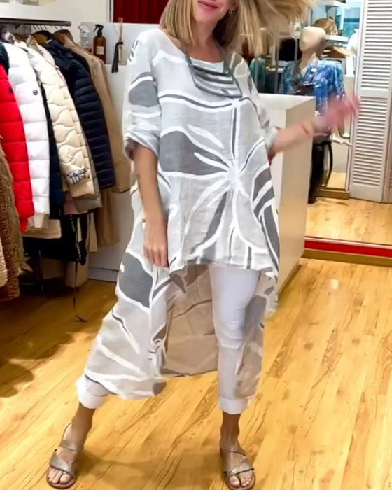 Loose irregular long top