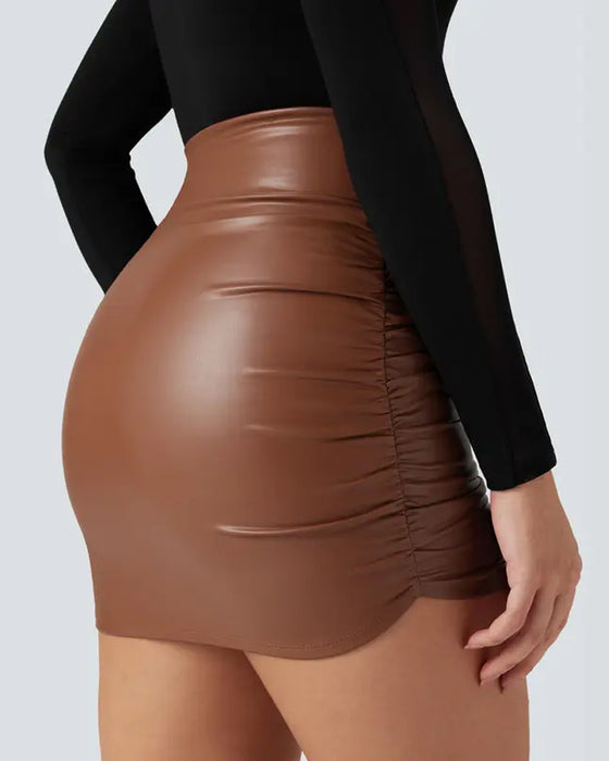 High-Waist Pleated A-Line Skirt