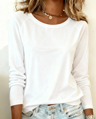100% Cotton Crew Neck Casual Top