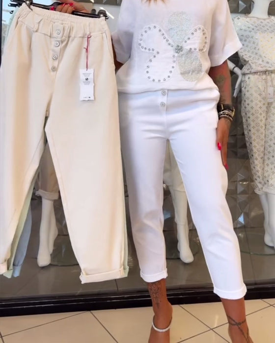 Casual Stretch Straight Pants